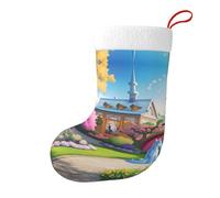LiuMng Décoration de Noël licorne conte de fées - Chaussettes décoratives personnalisées à suspendre pour sapin de Noël, escaliers, noir, taille unique