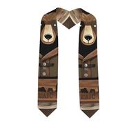 Liumng Étole de remise de diplôme rustique avec imprimé ours - Écharpe d'honneur en satin, pour cérémonie de remise de diplôme comme cadeau pour garçons et filles, Coins pointus, taille unique