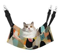 LiuMng Grand hamac pour chat - Lit réglable pour animal domestique, art moderne du milieu du siècle, imprimé chat chiot tapis de repos, pour chaton et petits animaux