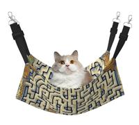 LiuMng Grand hamac pour chat - Lit réglable pour animal domestique - Labyrinthe - Carte au trésor - Tapis de repos pour chaton et petits animaux