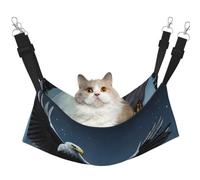 LiuMng Grand hamac pour chat - Lit réglable pour animal domestique, motif aigle sous les étoiles, tapis de repos pour chaton et petits animaux