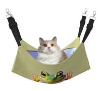 LiuMng Grand hamac pour chat - Lit réglable pour animal domestique, motif grenouille amusante faisant du yoga, tapis de repos pour chaton et petits animaux