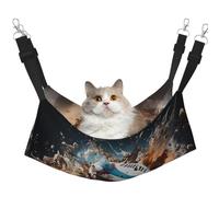 LiuMng Hamac de taille moyenne pour chat - Lit réglable pour animal domestique, motif rugby sur le feu, tapis de repos pour chaton et petits animaux