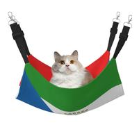 LiuMng Hamac lit pour chat pour cage - Lit réglable pour animal domestique, motif drapeau de la Guinée équatoriale, tapis de repos pour chaton, grands petits animaux