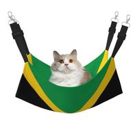 LiuMng Hamac lit pour chat pour cage - Lit réglable pour animal domestique, motif drapeau de la Jamaïque, tapis de repos pour chaton, grand et petit animal