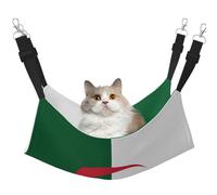 LiuMng Hamac lit pour chat pour cage - Lit réglable pour animal domestique, motif drapeau de l'Algérie pour chiot, pour chaton moyen et petit animal