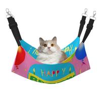 LiuMng Hamac pour chat de taille moyenne - Lit réglable pour animal domestique, motif ballon « Happy Birthday » pour chiot et chaton