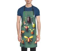 LiuMng Insect Atlasprint Tablier imperméable - Tablier de cuisine réglable, épais et durable, pour homme et femme