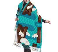 LiuMng Joli petit raton laveur poncho à franges en cachemire - Écharpe tendance pour femme - Châle long pour printemps, automne et hiver