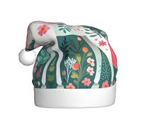 LiuMng Licorne avec cheveux roses. Chapeau de Père Noël classique chaud et confortable, parfait pour les fêtes de fin d'année, les décorations de Noël