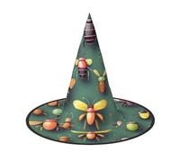 LiuMng Lot de 2 chapeaux de sorcière d'Halloween pour femme - Imprimé Atlas d'insectes - Pour costume de magicien - Accessoire de fête