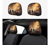 LiuMng Lot de 2 housses de protection universelles anti-salissures pour appuie-tête de siège de voiture - Motif pompiers et incendies