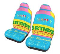 LiuMng Lot de 2 housses de siège de voiture - Happy Birthday imprimé ballon pour siège avant de voiture, coussin élastique pour siège avant, pour homme et femme