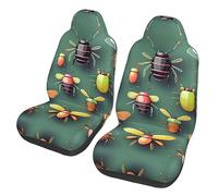 LiuMng Lot de 2 housses de siège de voiture - Imprimé insecte Atlas pour siège avant de voiture, coussin élastique et respirant, pour homme et femme