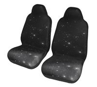 LiuMng Lot de 2 housses de siège de voiture - Motif galaxie noire et blanche - Coussin élastique pour siège avant de voiture - Pour homme et femme