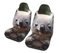 LiuMng Lot de 2 housses de siège de voiture - Motif koala mignon pour siège avant de voiture, coussin élastique et respirant, pour homme et femme