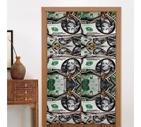 LiuMng Lot de 2 rideaux de porte en tissu - 86,4 x 142,2 cm - Pour décoration de maison, motifs de billets de banque