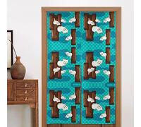 LiuMng Lot de 2 rideaux de porte en tissu - Panneau de rideau de porte, séparateur de pièce, tapisserie 86,4 x 142,2 cm pour la maison DecoCute Petit raton laveur