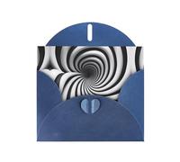 LiuMng Lot de cartes vierges à impression spirale illusion d'optique gif avec enveloppes bleues, belles cartes de vœux d'anniversaire 10,2 x 15,2 cm, pour toutes les occasions