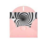 LiuMng Lot de cartes vierges à impression spirale illusion d'optique gif avec enveloppes roses, belles cartes de vœux d'anniversaire 10,2 x 15,2 cm, pour toutes les occasions