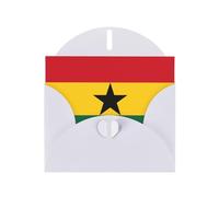 LiuMng Lot de cartes vierges avec enveloppes blanches imprimées drapeau du Ghana, magnifiques cartes de vœux d'anniversaire 10,2 x 15,2 cm, pour toutes les occasions