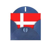 LiuMng Lot de cartes vierges avec enveloppes bleues imprimées drapeau danois du Danemark, magnifiques cartes de vœux d'anniversaire 10,2 x 15,2 cm, pour toutes les occasions