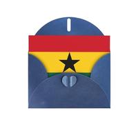 LiuMng Lot de cartes vierges avec enveloppes bleues imprimées drapeau du Ghana, magnifiques cartes de vœux d'anniversaire 10,2 x 15,2 cm, pour toutes les occasions