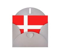 LiuMng Lot de cartes vierges avec enveloppes grises imprimées drapeau danois du Danemark, belles cartes de vœux d'anniversaire 10,2 x 15,2 cm, pour toutes les occasions
