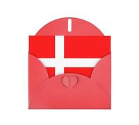 LiuMng Lot de cartes vierges avec enveloppes rouges imprimées drapeau danois du Danemark, magnifiques cartes de vœux d'anniversaire 10,2 x 15,2 cm, pour toutes les occasions