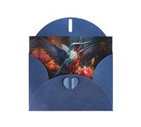 LiuMng Lot de cartes vierges imprimées colibri avec enveloppes bleues, belles cartes de vœux d'anniversaire 10,2 x 15,2 cm, pour toutes les occasions