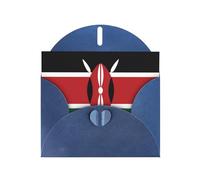 LiuMng Lot de cartes vierges imprimées drapeau du Kenya avec enveloppes bleues, belles cartes de vœux d'anniversaire 10,2 x 15,2 cm, pour toutes les occasions
