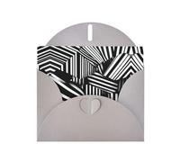 LiuMng Lot de cartes vierges noires et blanches avec lignes géométriques imprimées avec enveloppes grises, belles cartes de vœux d'anniversaire 10,2 x 15,2 cm, pour toutes les occasions