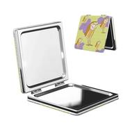 LiuMng Miroir de maquillage portable de poche avec hibou debout - Miroir cosmétique de voyage carré - Miroir grossissant pour cils