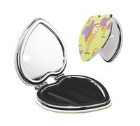 LiuMng Miroir de maquillage portable de poche en forme de cœur avec motif hibou sur pied et miroir compact pour cils