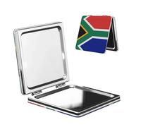 LiuMng Miroir de poche portable de maquillage avec drapeau de l'Afrique du Sud - Miroir cosmétique de voyage carré - Miroir grossissant compact pour cils