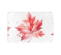 LiuMng Paillasson toutes saisons motif feuille d'érable rouge, paillasson antidérapant absorbant l'eau pour porte avant et arrière, grattoir à chaussures, 40,6 x 61 cm
