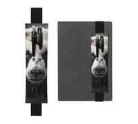 LiuMng Porte-stylo réglable, bande élastique noire, marque-page, panda dans l'eau, pochette à crayons en cuir, pour journal intime, Noir , Taille unique, Porte-stylo réglable pour journaux