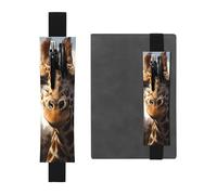 LiuMng Porte-stylo réglable, bande élastique noire, motif girafe de New York, pochette à crayons en cuir, pour journal ou carnet de notes