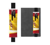 LiuMng Porte-stylo réglable, marque-page avec bande élastique noire, imprimé drapeau de l'Espagne, pochette à crayons en cuir, pour journal ou carnet, Noir , Taille unique, Porte-stylo réglable pour