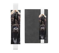LiuMng Porte-stylo réglable, marque-page avec bande élastique noire, motif bison d'Amérique du Nord, pochette à crayons en cuir, pour journal ou carnet, blanc, Taille unique, Porte-stylo réglable pour