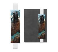 LiuMng Porte-stylo réglable, marque-page avec bande élastique noire, motif chiot phoque dans une pochette à crayons en cuir imprimé à l'eau, pour journal ou carnet, blanc, Taille unique, Porte-stylo