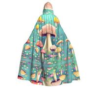 LiuMng Pretty Little Mushrooms Cape à capuche unisexe - Longue cape complète pour costume d'Halloween, cosplay et jeu de rôle de sorcier