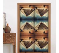 LiuMng Rideau de porte en tissu - Panneau de rideau de porte, séparateur de pièce, tapisserie 2 panneaux 86,4 x 142,2 cm pour la décoration de la maison, rêver des pyramides de Khoufu