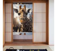 LiuMng Rideau de porte en tissu - Panneau de tapisserie Fengshui New York Girafe Street Drapé pour l'intimité Isolation thermique Occultant 86,4 x 142,2 cm