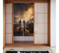 LiuMng Rideau de porte en tissu - Panneau de tapisserie Fengshui pour lutte contre les incendies - Drapé pour l'intimité - Isolation thermique occultante 86,4 x 142,2 cm