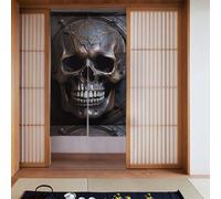 LiuMng Rideau de porte en tissu - Panneau de tapisserie Fengshui - Tête de mort de couleur cuivre - Pour intimité - Isolation thermique - Occultant - 86,4 x 142,2 cm