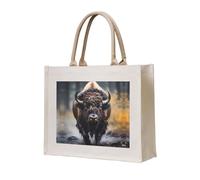 LiuMng Sac fourre-tout en toile pour femme/sac à main personnalisé/sac d'épicerie imprimé bison d'Amérique du Nord, pour amis, sœurs, cadeaux