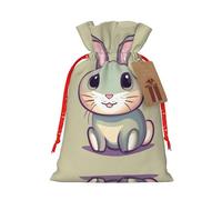 LiuMng Sacs cadeaux de Noël mignons en forme de petit lapin avec cordon de serrage coloré pour cadeaux de fête, cadeaux de vacances, cadeaux de Noël