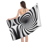 LiuMng Serviette de bain à motif illusion d'optique en spirale, douce et absorbante, à séchage rapide, pour la natation, l'hôtel, la gym, le spa, le yoga