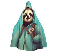 LiuMng Slothful Student Cape à capuche unisexe - Longue cape complète pour costume d'Halloween, cosplay et sorcier, jeu de rôle